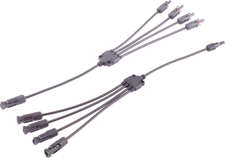 PV4 T-Adapterkabel Set, 4/1, 6mm², SW/SW, 60cm