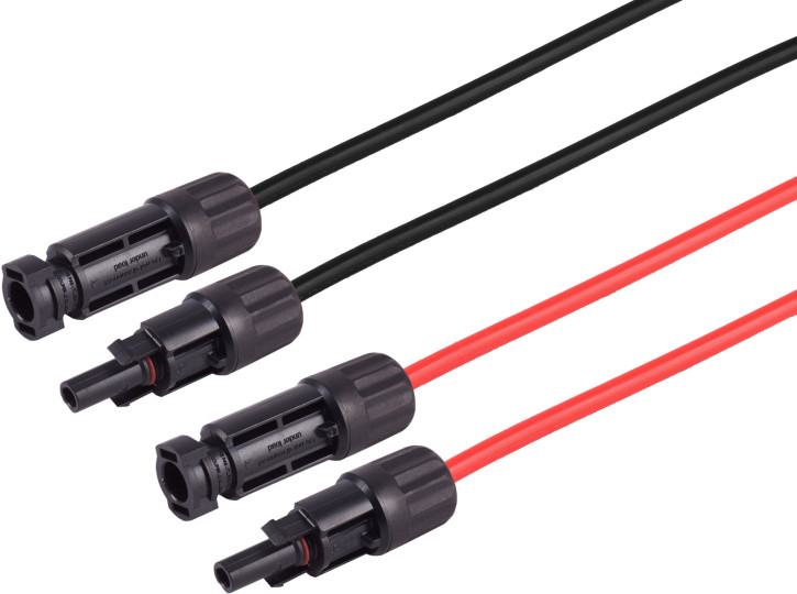 PV4 Verlängerung, 6mm², 2er Set R/SW, 1m