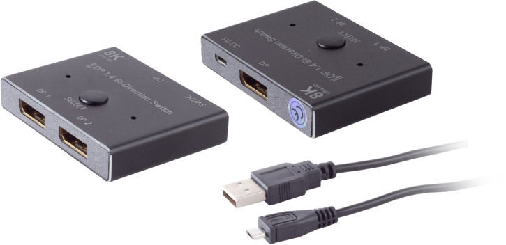 DisplayPort 1.4 Umschalter 2x1, bidirektional, 8K