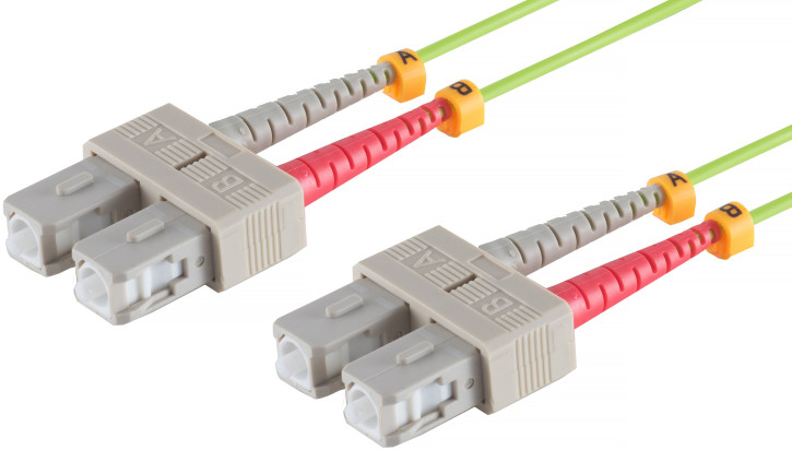 LWL Patchkabel SC/SC 50/125µ, OM5 lindgrün, 0,5m