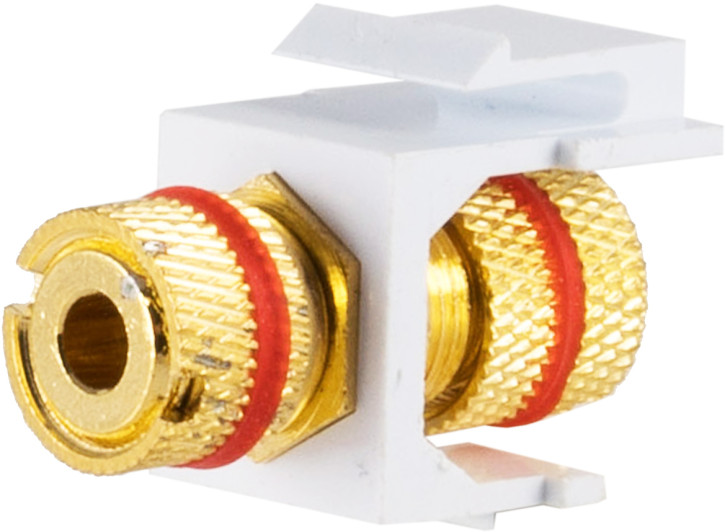 Audio Keystone Verbinder, vergoldet, rot