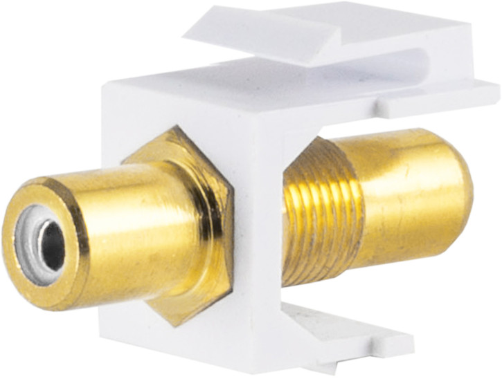 Cinch Keystone Verbinder, vergoldet, weiß