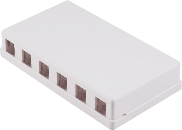 Keystone Anschlussbox, 6-fach, weiß
