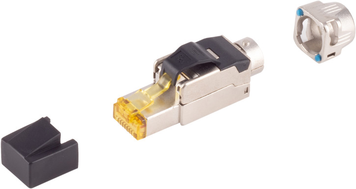RJ-45 Stecker, werkzeuglos, Cat. 6A, STP, Bajonett