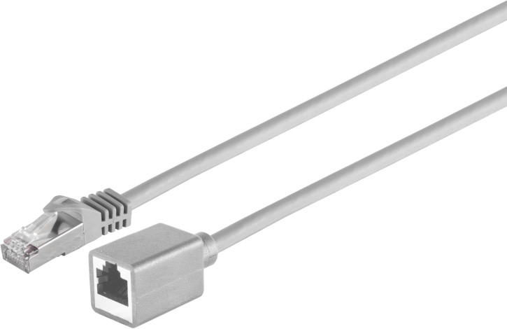 RJ45 Verlängerung, Cat. 7, LSZH, grau, 0,5m