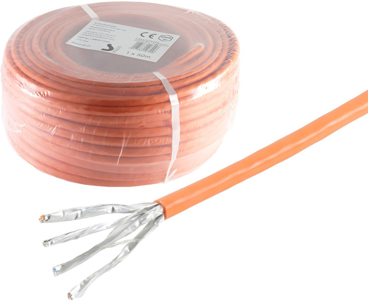 Cat. 7 Verlegekabel, S/FTP, CCA, orange, 10m Cat. 7 Verlegekabel, S/FTP, CCA, orange, 10m