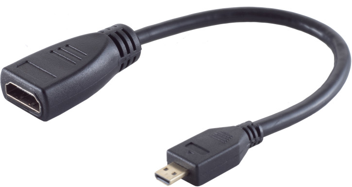 Micro HDMI Adapter, HDMI-A Buchse, PVC, schwarz
