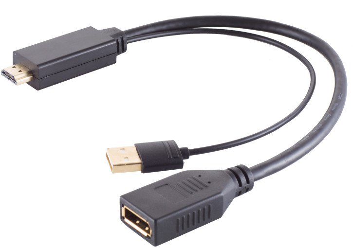 HDMI-A Adapter, DisplayPort Buchse, 4K, 30cm