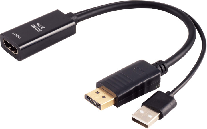 HDMI-A Adapter, DisplayPort Stecker, 4K60Hz, 20cm