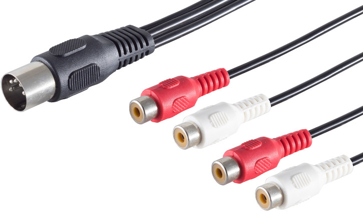 5-pol. DIN-Stecker - 4 Cinchbuchse, 0,2m
