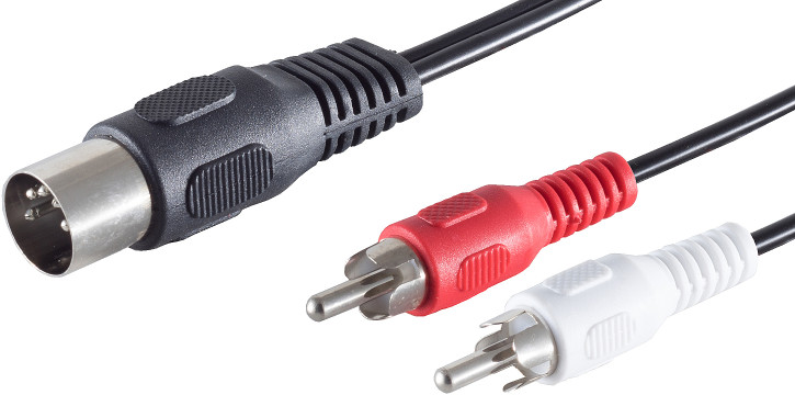 5-pol. DIN-Stecker - 2 Cinchstecker, 1&4, 1,5m