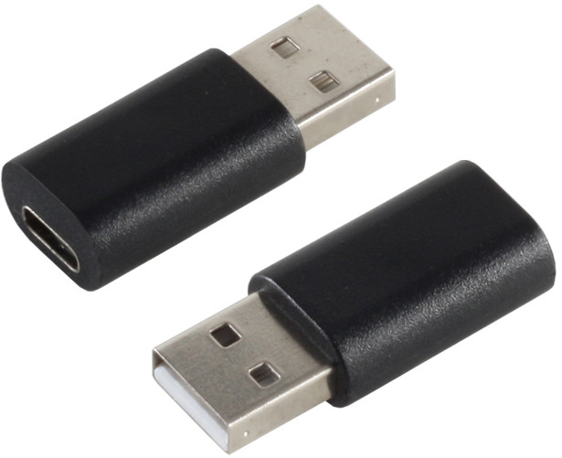 USB-A Adapter, USB-C Buchse, 2.0, schwarz