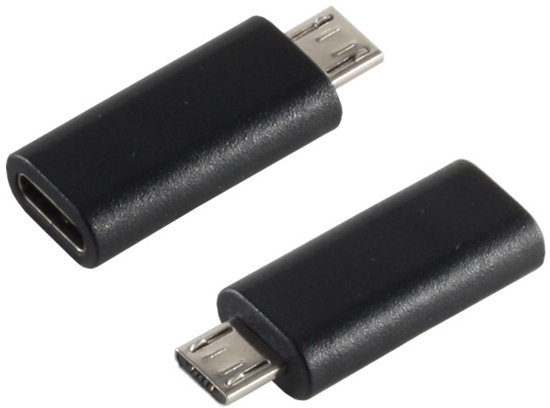 USB Micro-B Adapter, USB-C Buchse, 2.0, schwarz