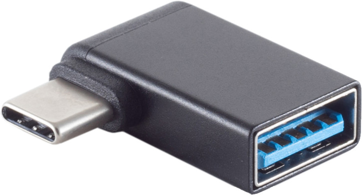 USB-C Adapter, USB-A Buchse, 3.0, 90°, OTG, Metall