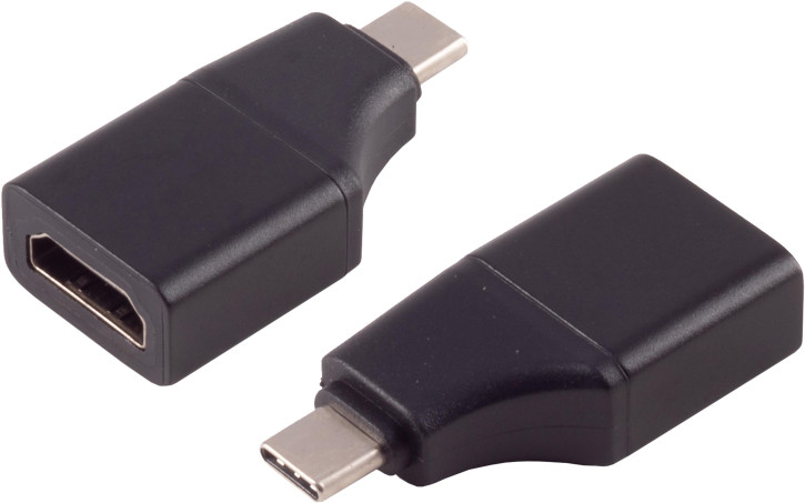 USB-C Adapter, HDMI-A Buchse, 4K60, slim, schwarz