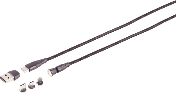 USB-C Magnetkabel, 6in1, 540°, PD 7-Pin, 60W, 2m