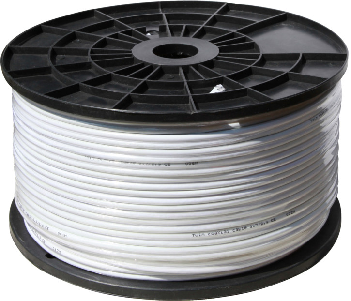 Koaxialkabel 4x/0,9/4,6, CCS, 2-fach, 90dB, 10m