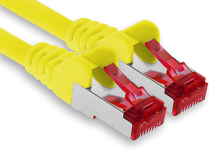 1x 0.25m - CAT.6 - Netzwerk- Patch- Ethernet- Lan- Kabel RJ45 - Gelb - für Switch, Router, Homeoffice