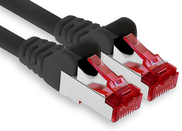 1x 0.25m - CAT.6 - Netzwerk- Patch- Ethernet- Lan- Kabel RJ45 - Schwarz - für Switch, Router, Homeoffice