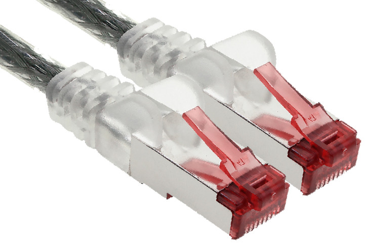 1x 0.25m - CAT.6 - Netzwerk- Patch- Ethernet- Lan- Kabel RJ45 - Transparent - für Switch, Router, Homeoffice