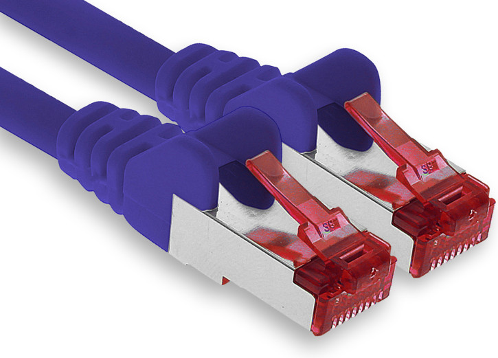 1x 0.25m - CAT.6 - Netzwerk- Patch- Ethernet- Lan- Kabel RJ45 - Violet - für Switch, Router, Homeoffice