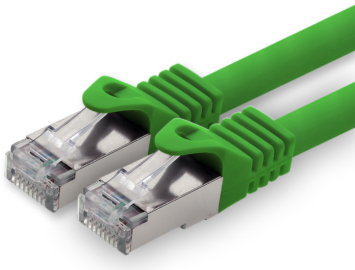1x 0.25m - CAT.7 - Netzwerk- Patch- Ethernet- Lan- Kabel RJ45 Cat.6a Stecker - Grün - für Switch, Router, Homeoffice