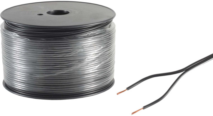 Lautsprecherkabel, 2 x 0,75mm², schwarz, 100m