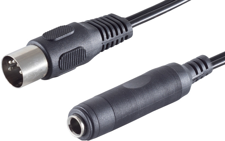 Diodenstecker 5-pol. - Klinkenbuchse 6,3mm, 0,2m