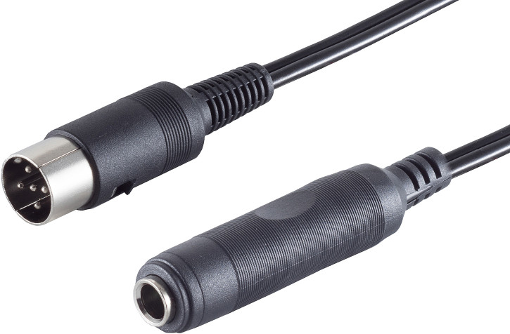 Würfelstecker 5-pol. - Klinkenbuchse 6,3mm, 0,2m