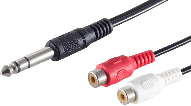 Klinkenstecker 6,3mm - 2 Cinchbuchse, 0,2m
