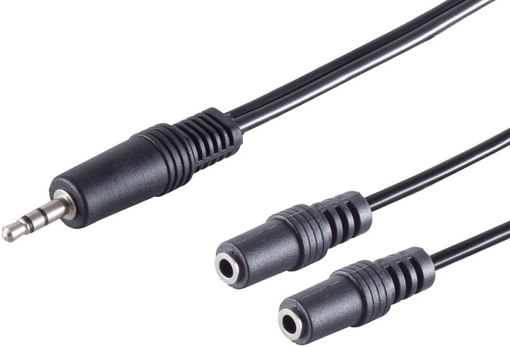 Klinkenst. 3,5mm Stereo - 2Klinkenbu. 3,5mm 0,2m