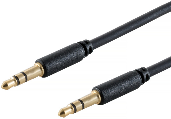 Audiokabel, 3,5mm, TRS, slim, schwarz, 1,5m