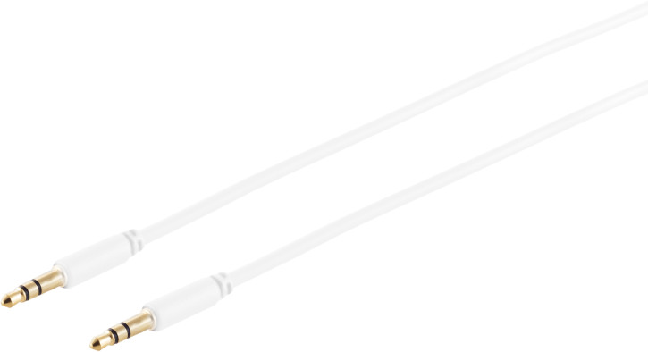 Audiokabel, 3,5mm, TRS, slim, weiß, 0,6m