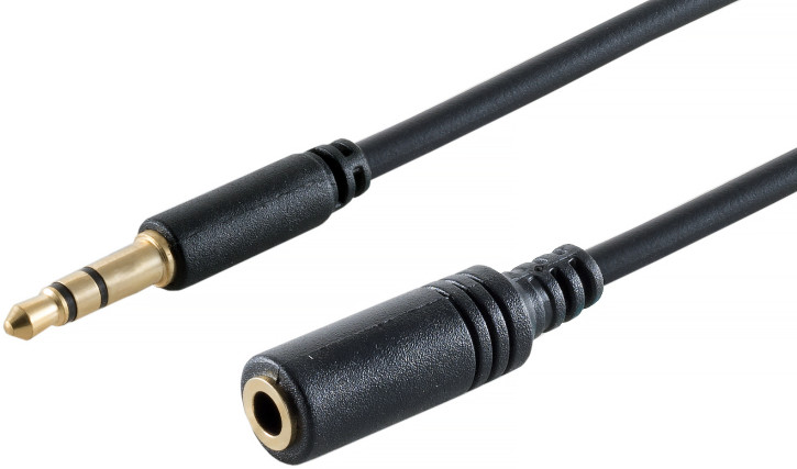 Audioverlängerung, 3,5mm, TRS, slim, schwarz, 1,5m