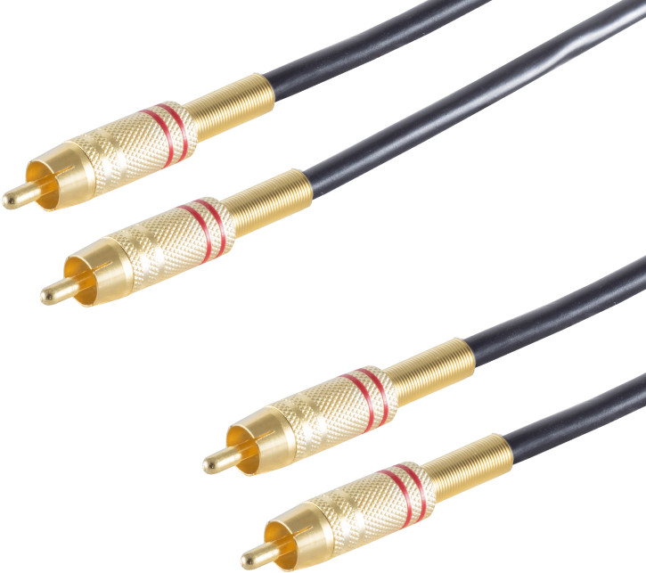 2 Metallcinchstecker - 2 Metallcinchst. verg. 0,5m