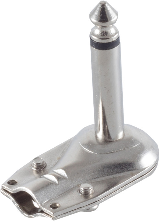 Klinkenstecker, Mono 2-pol, 6,3mm, metall, winkel