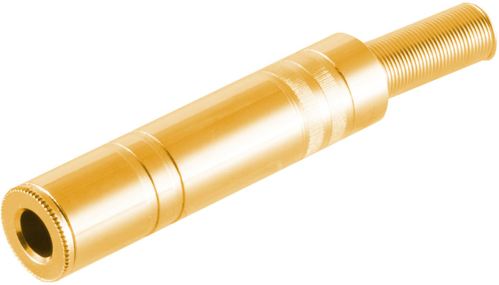 Klinkenkupplung Mono 6,3mm, metall, vergoldet