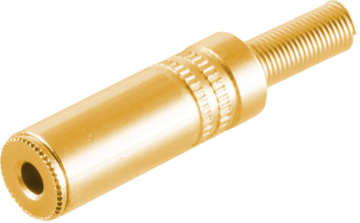 Klinkenkupplung Stereo 3,5mm, Metall vergoldet