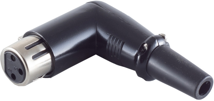 Cannon/XLR-Winkel-Kupplung, schwarz