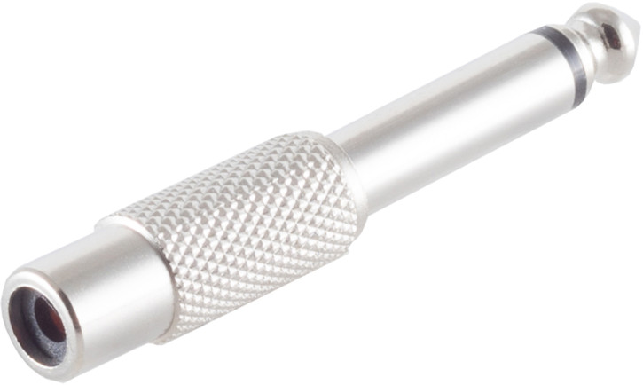 Adapter, Klinkenstecker Mono 6,3mm/Cinchb., metall