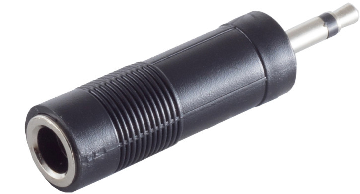 Adapter, Klinkenst. Mono 3,5mm/K.Kuppl. Mono 6,3mm