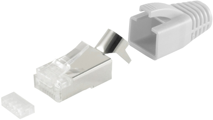 RJ-45 Modularstecker, 8P8C, STP, 23AWG, grau