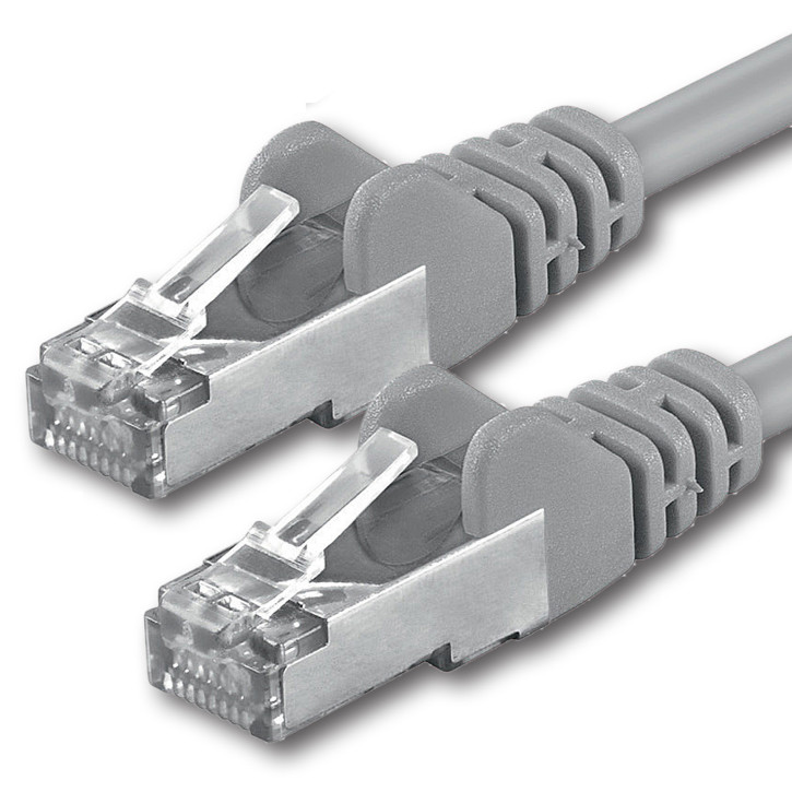 1x 7.5m - CAT.5e - Netzwerk- Patch- Ethernet- Lan- Kabel RJ45 - Grau - für Switch, Router, Homeoffice