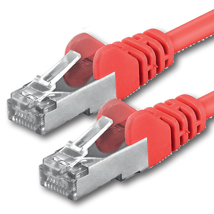 1x 0.5m - CAT.5e - Netzwerk- Patch- Ethernet- Lan- Kabel RJ45 - Rot - für Switch, Router, Homeoffice