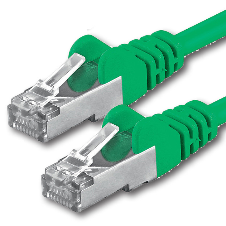 1x 1m - CAT.5e - Netzwerk- Patch- Ethernet- Lan- Kabel RJ45 - Grün - für Switch, Router, Homeoffice