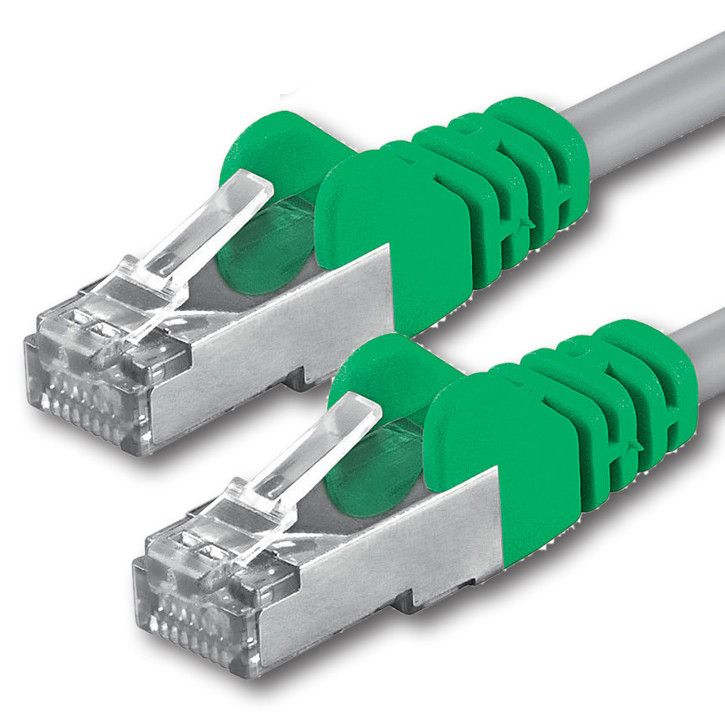 1x 2m - CAT.5e - Netzwerk- Patch- Ethernet- Lan- Kabel RJ45 - Grau-Crossover - für Switch, Router, Homeoffice