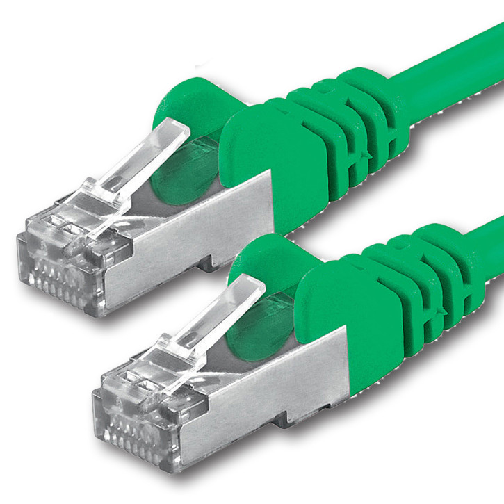 1x 1m - CAT.5e - Netzwerk- Patch- Ethernet- Lan- Kabel RJ45 - Grün - für Switch, Router, Homeoffice