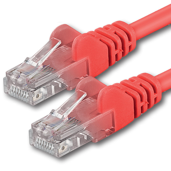 1x 2m - CAT.6 - Netzwerk- Patch- Ethernet- Lan- Kabel RJ45 - Rot - für Switch, Router, Homeoffice