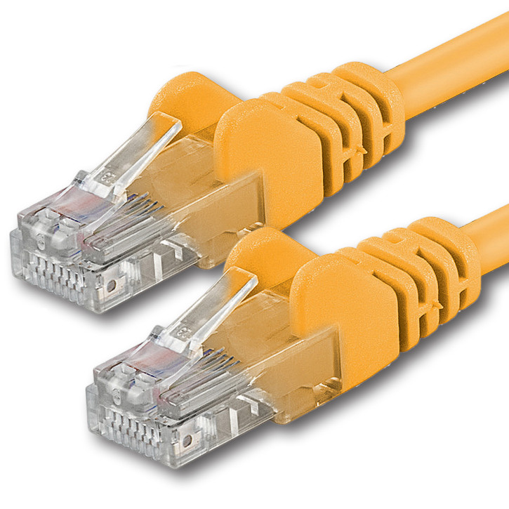 1x 5m - CAT.6 - Netzwerk- Patch- Ethernet- Lan- Kabel RJ45 - Gelb - für Switch, Router, Homeoffice