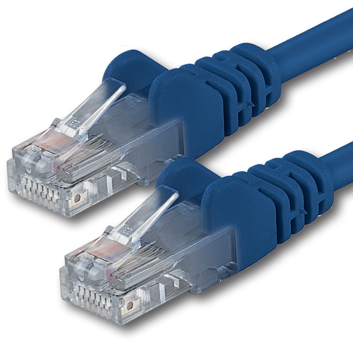 1x 0.5m - CAT.6 - Netzwerk- Patch- Ethernet- Lan- Kabel RJ45 - Blau - für Switch, Router, Homeoffice